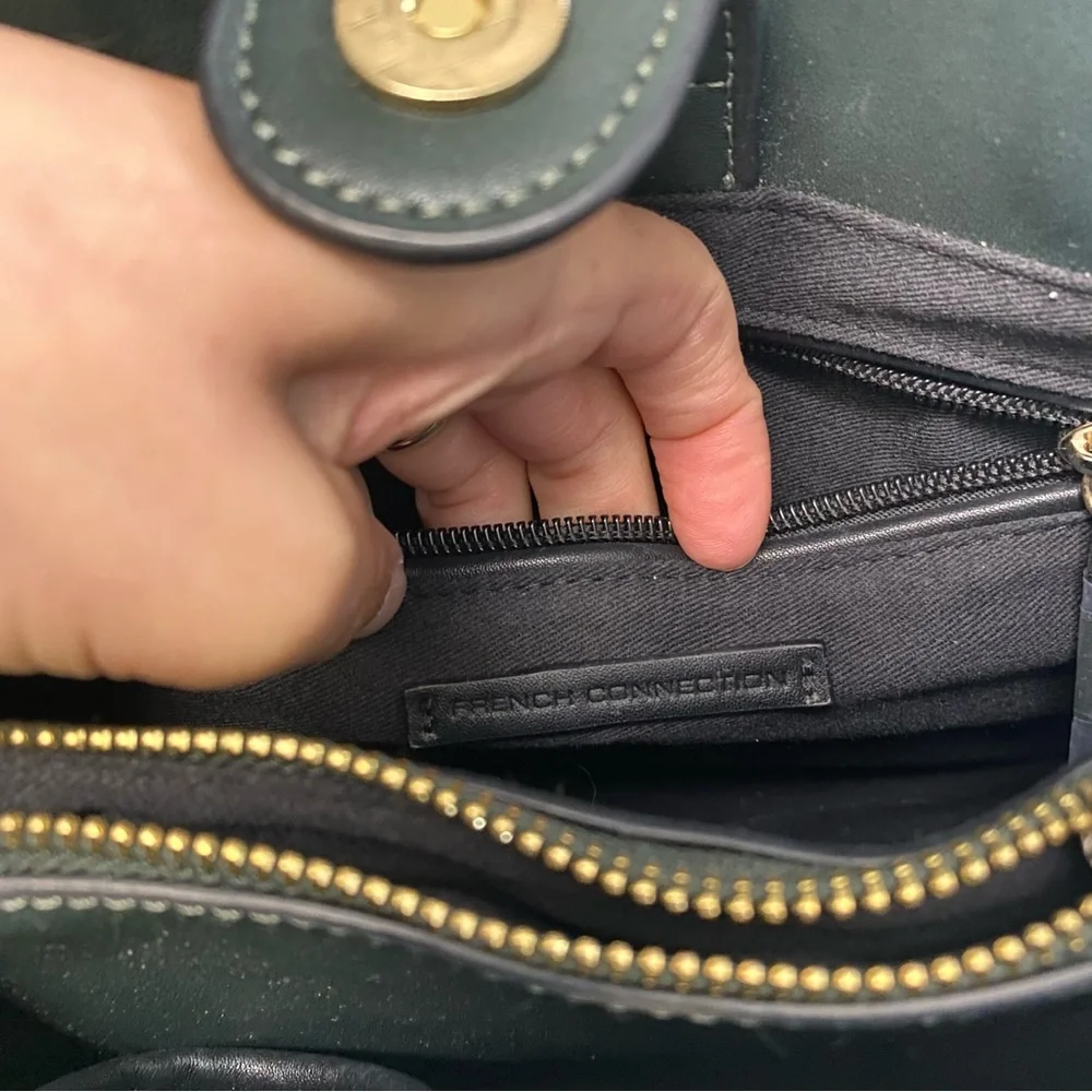 French Connection Preppy Casual  Chic Aria Knot Detail Tote Hand Bag‎ Green